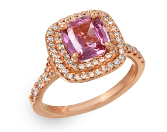 Buy rose gold ring pink amethyst gem