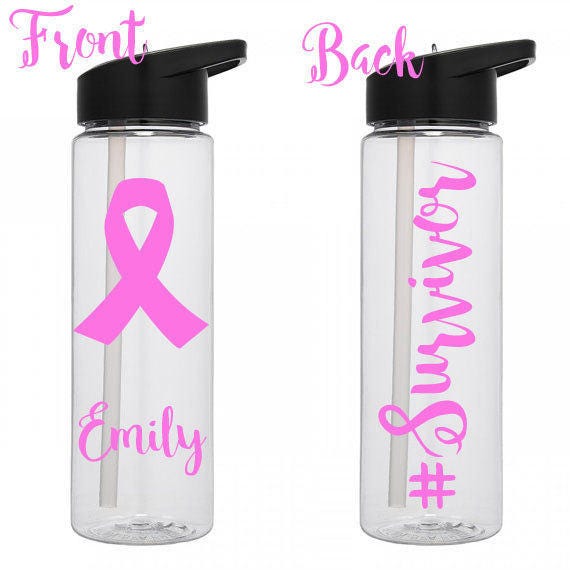 Personalized Cancer survivor Water Bottle Cancer 24 oz