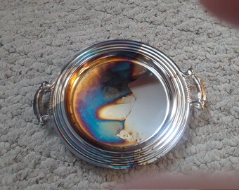 Vintage new old stock silverplated tray