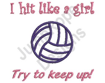 Hit Like Girl - Machine Embroidery Design