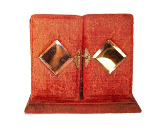Antique Photo Album Victorian Photograph Album Unique Cabinet Card Album with Beveled Mirrors Red Velvet Album with Secret Drawer