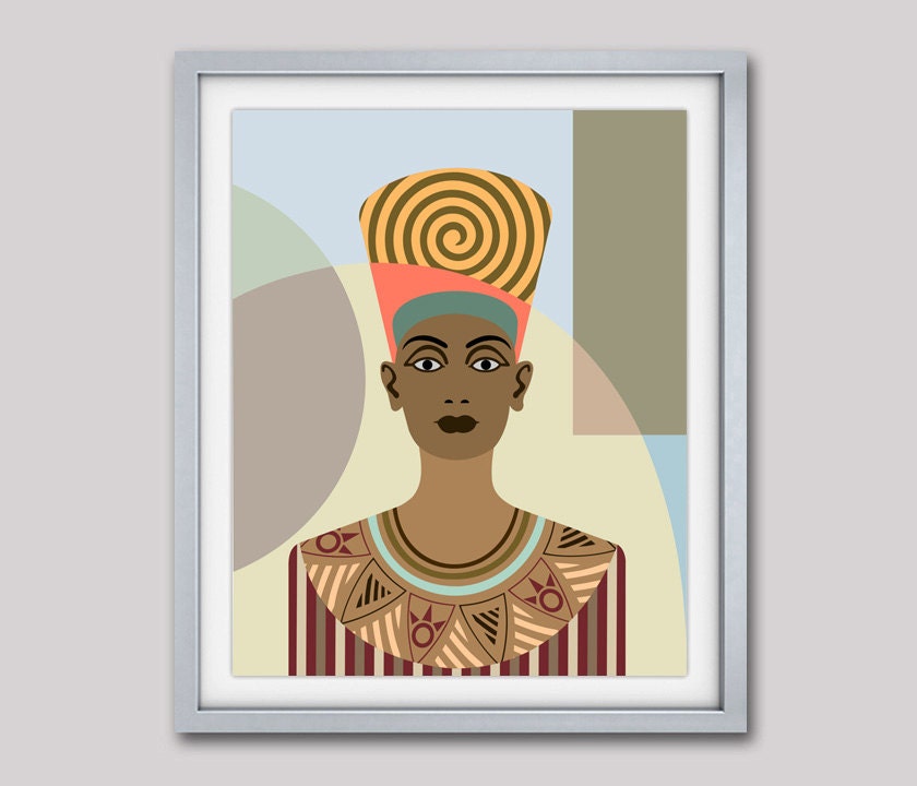 Queen Nefertiti Pop Art Poster Egyptian Art Ancient Egypt