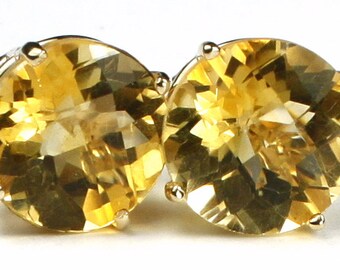 Citrine, 14KY Gold Post Earrings, E212