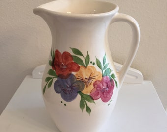 Vintage Floral Pitcher by Emerson Creek Pottery