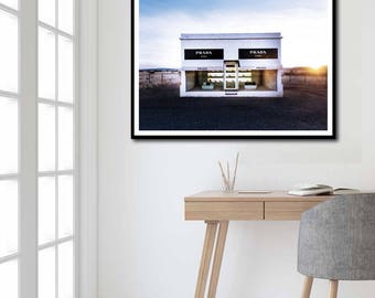 Prada Marfa Store Desert Mall Art Print Poster Ronnie and Georgia's Bedroom Artwork Art Print The Block Ronnie and Georgies Prada Artwork