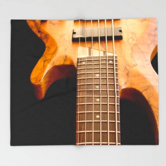 Items similar to Bass Guitar Fleece Blanket ~ Music Blanket ~ Guitar