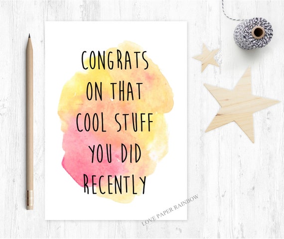 congrats card funny congratulations card graduation well done congrats on that cool stuff you did driving test pass exams