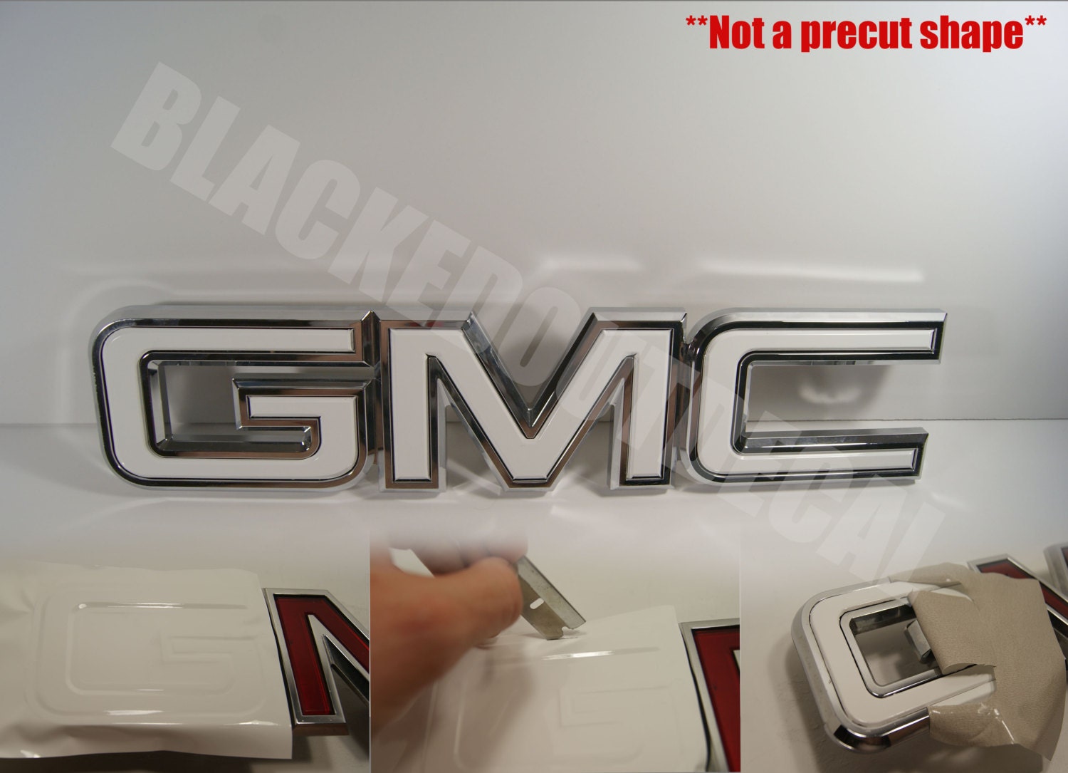 07-13 GMC Sierra Yukon Acadia WHITE Front Grill Emblem 07-13 GMC Sierra Yukon Acadia WHITE Front Grill Emblem