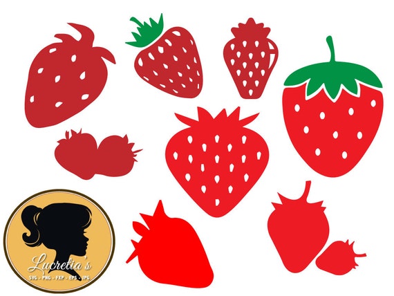 Download Strawberry SVG dxf clipart SVG files for Silhouette Cameo