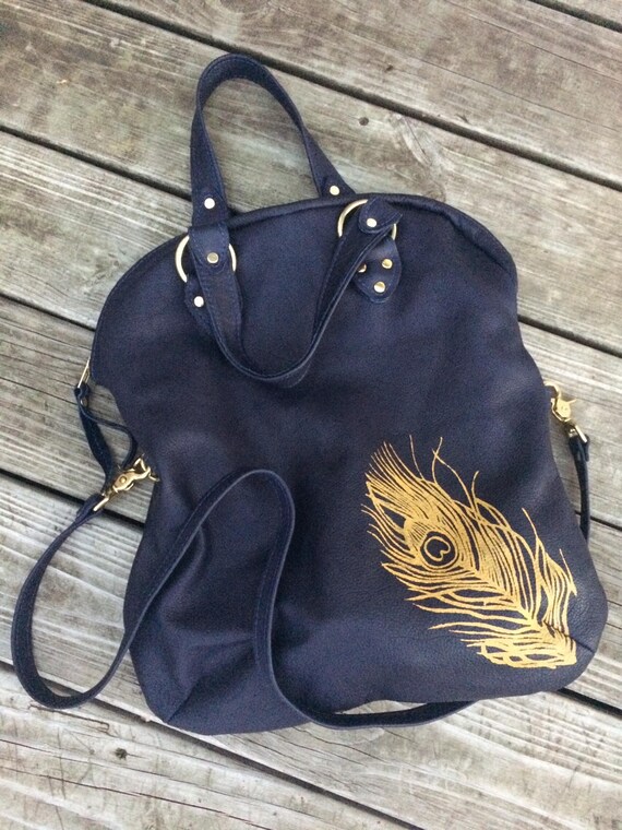 FOLDOVER TOTE large leather bag custom fold over bag