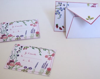 Set of 10 cards and envelopes "Invitation"