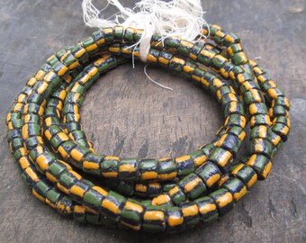 African recycled glass beads,1 strand, 9 mm.diam., 42/44 powdered glass beads