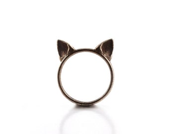 Cat Ears Ring in steel - A steel cat ears ring to adorn your hands