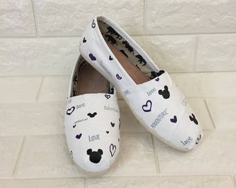 Disney Inspired BELIEVE Shoe. White Disney Toms. Mickey Toms. Believe Toms. Disney Wedding Toms. Disney Wedding Shoes