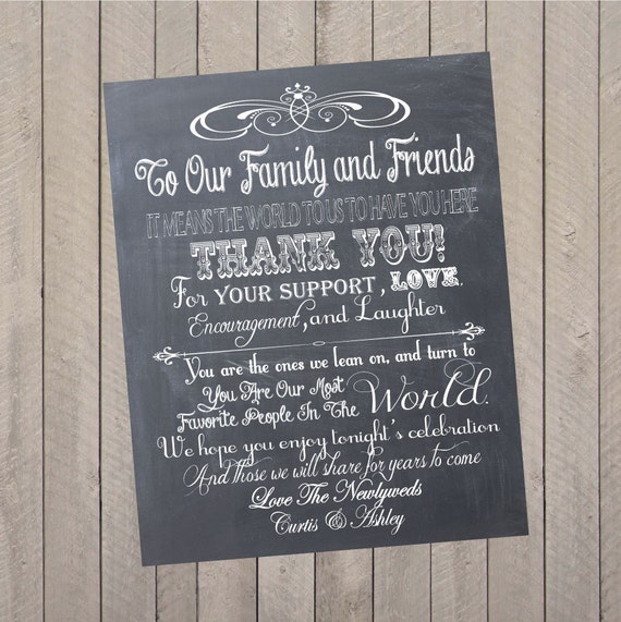 wedding thank you sign wedding program personalized