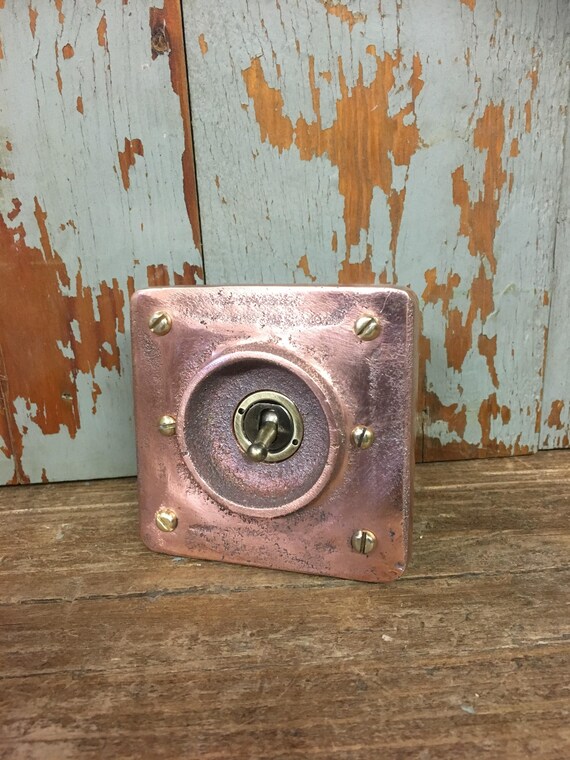 Solid copper vintage industrial style light switch