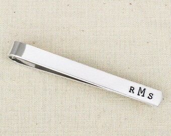 Monogram Tie Clip - Custom Tie Clip - Personalized Tie Clip - Groomsman Tie Clip - Fathers Day Tie Clip - Gifts for Men - Budget Wedding