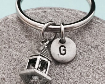 Gazebo keychain, gazebo charm, outdoor keychain, personalized keychain, initial keychain, customized keychain, monogram