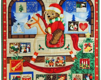 Teddy Rocker cloth wall hanging Advent Calendar