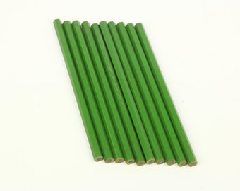 Vintage French Pencils, set of 10 Conté of Paris green lead pencils