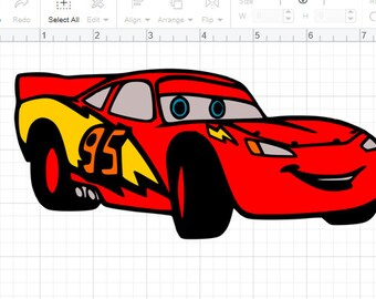 Disney Cars Lightning Mcqueen Layered SVG Cut File for Cricut/Silhouette