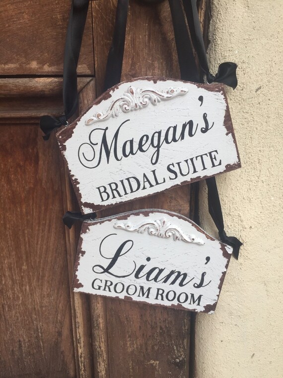 Items similar to Bridal suite sign and groom room sign for wedding day ...