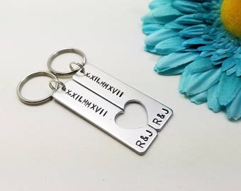 his and her keychain personalized keychain set custom