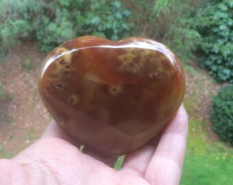 Carnelian Crystal Palm Stone Heart
