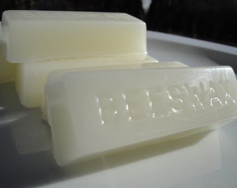 100% Pure Beeswax Block | White Beeswax | Hand poured 1oz Bar | Gifts under 20