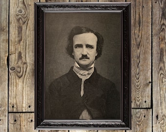 Edgar Allan Poe, nevermore, Poetry, raven, Mystery, Literary print, Literary poster, writer, Portrait, Author Portrait, Literary decor, 485