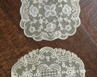 Precious antique Belgian lace doily textile art needlework Flemish Bruges Brussels embroidery bobbin lacemaker rare collectible bourgeoisie