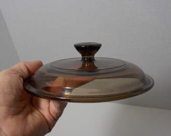 Pyrex Brown lid Corning Visions Lid V-1-C Amber Brown Pyrex Replacement Lid for Corning Vision Casserole or 1 Quart Saucepan smoked lid