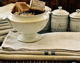 French Farmhouse.....Trio Of Lovely Vintage French Grain Sacks