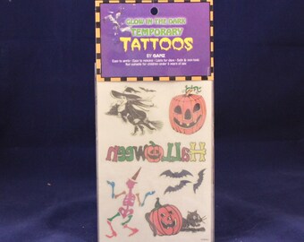 Vintage Ganz Glow in the Dark Temporary Tattoos. Sealed Package
