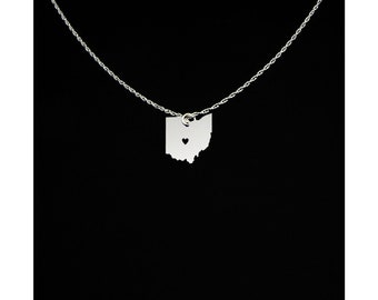 Ohio Necklace - State Necklace - State Jewelry - Ohio State - Ohio Gift - Ohio Jewelry