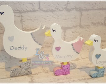 Duck with wellies Home Decor gift-decoration-nursery-present-GIRL-BOY-BEDROOM-personalised