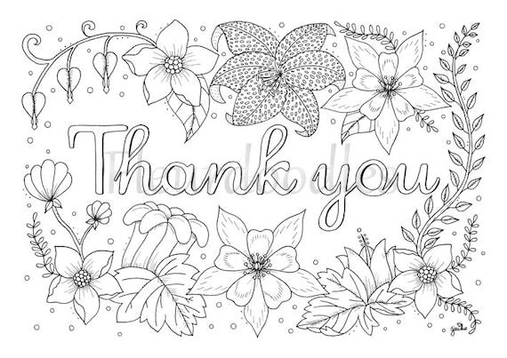 adult coloring page Thank you printable download adult coloring page Thank you printable download