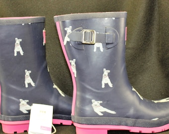 JOULES Wellies mollywelly chipdog UK 8 EU42 US10, rain boots wire fox terrier