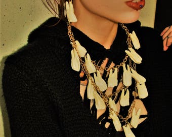 Bison molar bib necklace