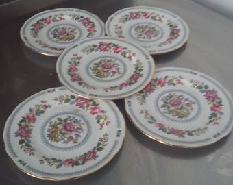 5 Duchess 'Nanking' Bone China Floral Flower Tea Side Plates