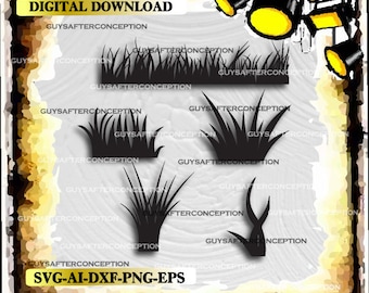 Five Grass Vector Images Vinyl Decal T-shirt Digital Cutting Files ,Svg File, Ai, Eps, PNG