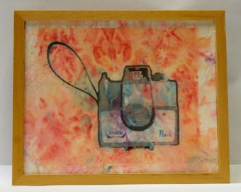 Sale- Canemah Studios Original Mixed Media Imperial Mark Xll camera portrait