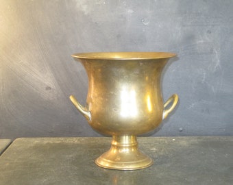 Vintage Brass Pedestal Urn Pot