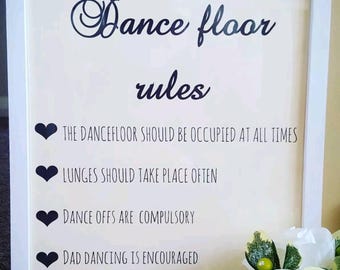 Dance Floor Rules Sign Chalkboard Dance Floor Rules Custom