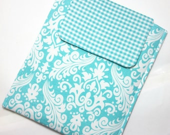 iPad Mini case, Kindle Fire Cover, Tablet Sleeve, Blue Tablet Cover, MacBook Air Case, Gadget Case, Tablet Cover, Blue Damask Tablet Case.