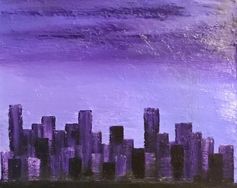 Shades of purple cityscape 15x30