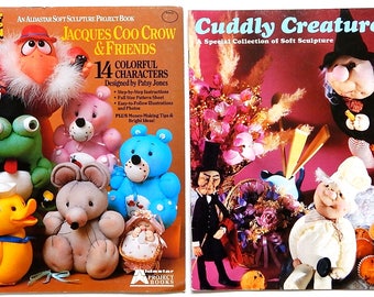 2 Soft Scupture Craft Books - Jacques Coo Crow and Cuddly Creatures