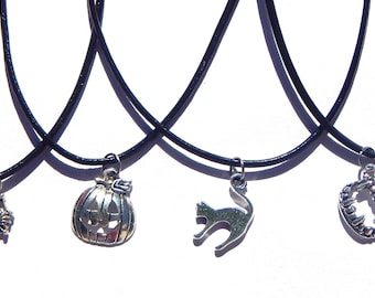 Halloween Necklace, Halloween Choker, Charm Necklace, Charm Choker, Pumpkin Necklace, Pumpkin Choker, Halloween Jewelry, Scary Necklace