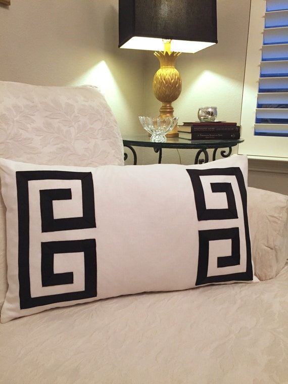Greek Key PillowsBlack and White Pillows Black Lumbar