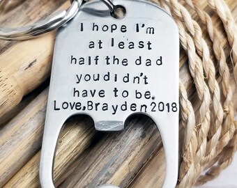 Step Father Key Chain, Bottle Opener, Father's Day Gift, Gift for Step Dad from Son, To Step Dad from Daughter, Step Dad Gift, Father's Day